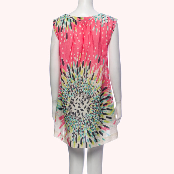 PAUL & JOE Sleeveless Printed Mini Cotton/Silk Tunic Dress - Picture 4 of 7